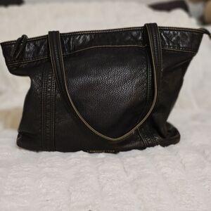 Black Leather Tote Bag